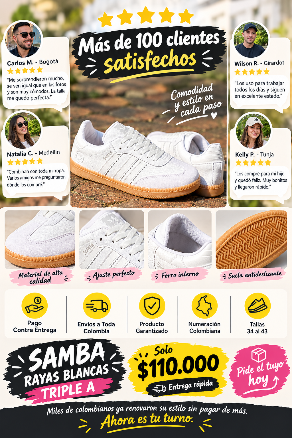 SAMBA BLANCA RAYA BLANCA SUELA BAJA